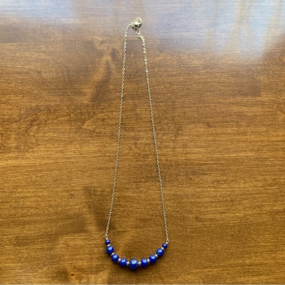 Gorgeous Lapis and 14kt Yellow Gold Graduated Beaded Necklace - Picture 4 of 6